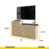 GABRIEL - Chest of 10 Drawers (6+4) - Bedroom Dresser Storage Cabinet Sideboard - White Matt / Wotan Oak H36 3/8" / 27 1/2" W63" D13 1/4"