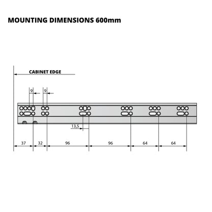 Set of Soft-Close Undermount Slides (left and right), Full Extension