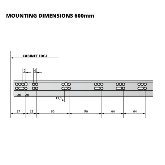 Soft-Close Undermount Slides (left and right), Full Extension - 24 inch