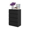 GABRIEL - Chest of 4 Drawers - Bedroom Dresser Storage Cabinet Sideboard - Black Matt H36 3/8" W23 5/8" D13 1/4"