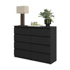 GABRIEL - Chest of 8 Drawers - Bedroom Dresser Storage Cabinet Sideboard - Black Matt H36 3/8" W47 1/4" D13 1/4"
