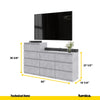 GABRIEL - Chest of 10 Drawers (6+4) - Bedroom Dresser Storage Cabinet Sideboard - Concrete H36 3/8" / 27 1/2" W63" D13 1/4"