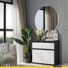 NOAH - Chest of 2 Drawers and 2 Doors - Bedroom Dresser Storage Cabinet Sideboard - Anthracite / White Matt H29 1/2" W31 1/2" D13 3/4"