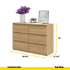 GABRIEL - Chest of 6 Drawers - Bedroom Dresser Storage Cabinet Sideboard - Lancelot H28" W39 3/8" D13"