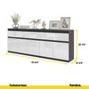 NOAH - Chest of 5 Drawers and 5 Doors - Bedroom Dresser Storage Cabinet Sideboard - Anthracite / White Gloss H29 1/2" W78 3/4" D13 3/4"