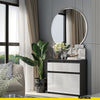 NOAH - Chest of 2 Drawers and 2 Doors - Bedroom Dresser Storage Cabinet Sideboard - Anthracite / White Gloss H29 1/2" W31 1/2" D13 3/4"