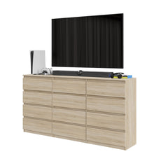 GABRIEL - Chest of 12 Drawers (8+4) - Bedroom Dresser Storage Cabinet Sideboard - Sonoma Oak H36 3/8" W70 7/8" D13 1/4
