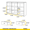 NOAH - Chest of 3 Drawers and 3 Doors - Bedroom Dresser Storage Cabinet Sideboard - Wotan Oak / Anthracite H29 1/2" W47 1/4" D13 3/4"