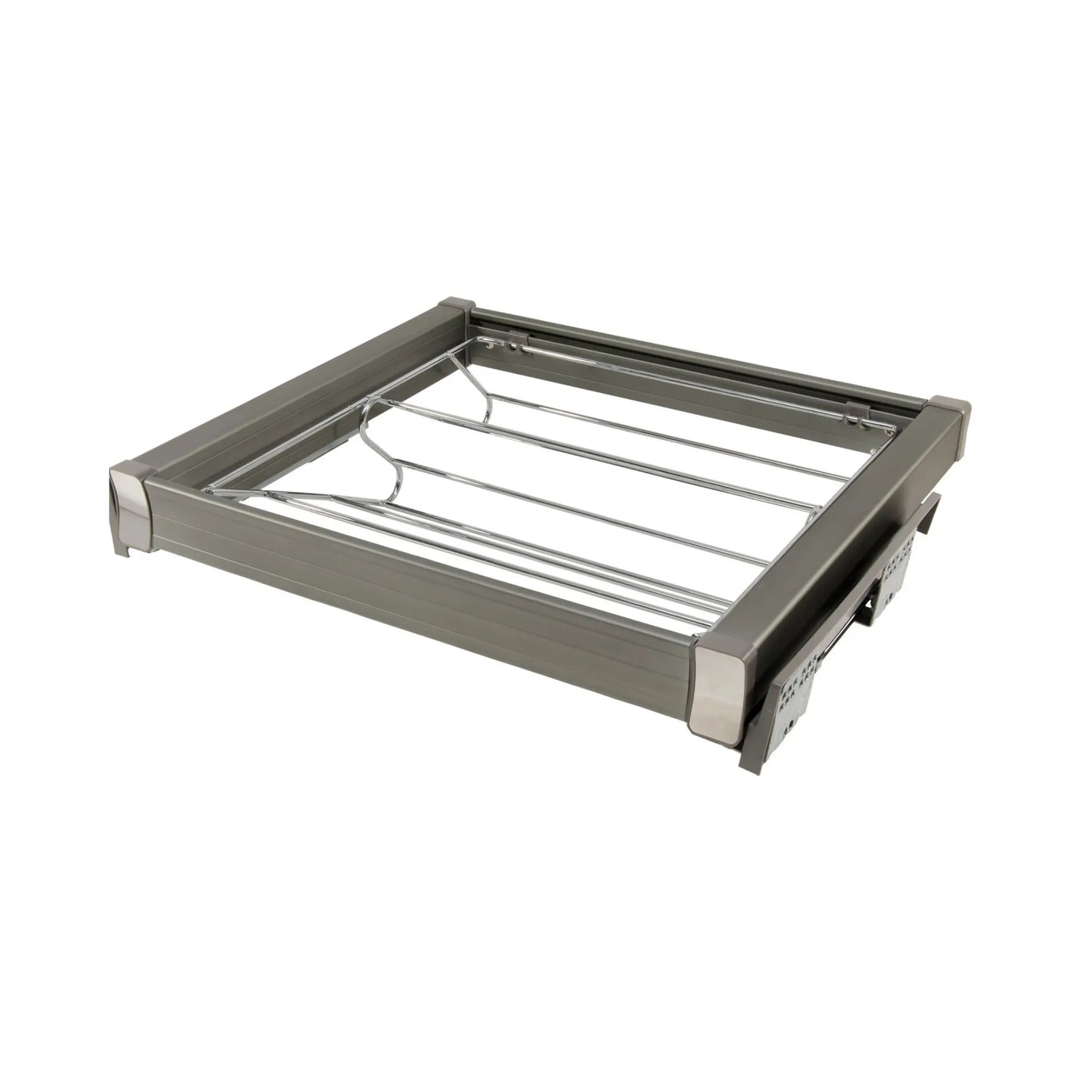 Pull-Out Shoe Organizer Shelf for 35-7/16 inch (90 cm) Slim Shoe Cabinet - Soft-Close - Chrome/Aluminum - Gray