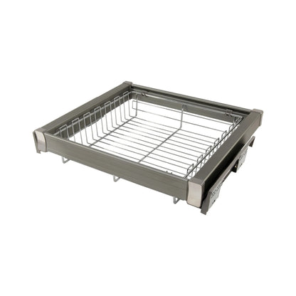 Pull-Out Storage Baskets for 27-1/2 inch (70 cm) Wardrobe Soft-Close - Single Shelf - Chrome