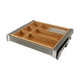 Pull-Out Shelf Organizer for 27-9/16 inch (70 cm) Cabinet Soft-Close - Aluminum/Wood - Gray
