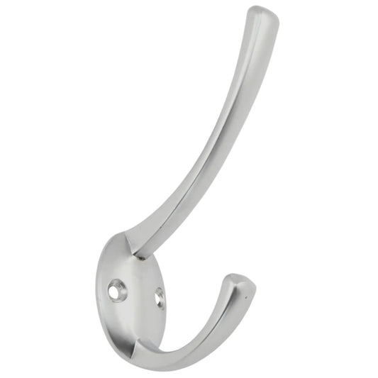Double Coat Hook - 4-1/4 inch (108 mm) - Silver