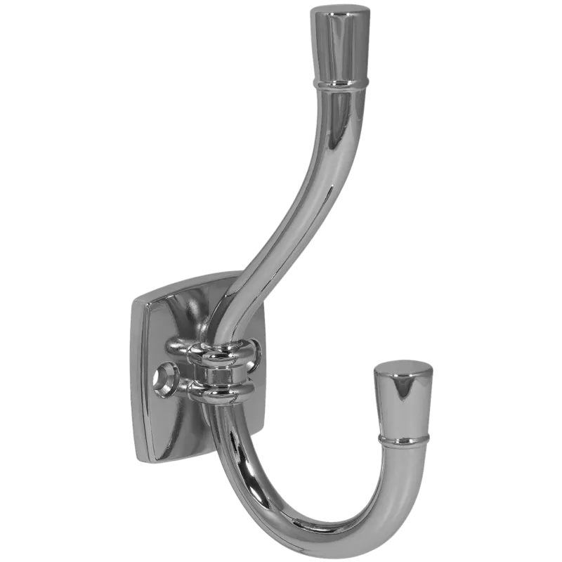 Double Coat Hook - 4-1/2 inch (115 mm) - Chrome