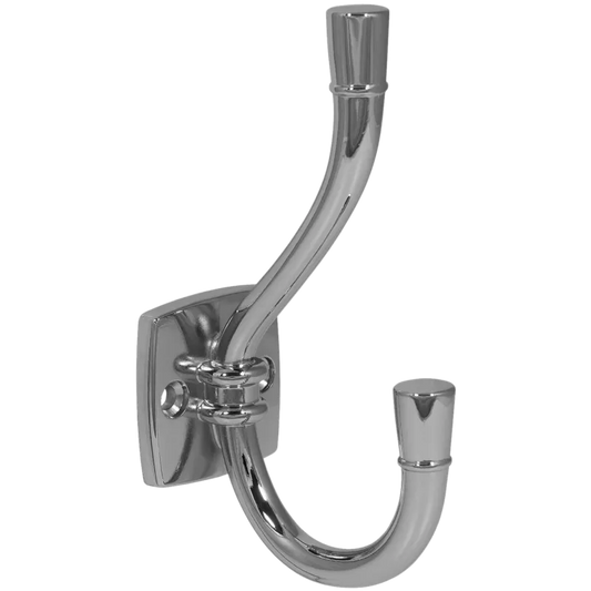 Double Coat Hook - 4-1/2 inch (115 mm) - Chrome
