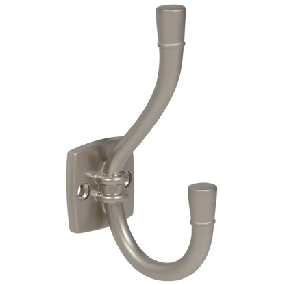 Double Coat Hook - 4-1/2 inch (115 mm) - Satin