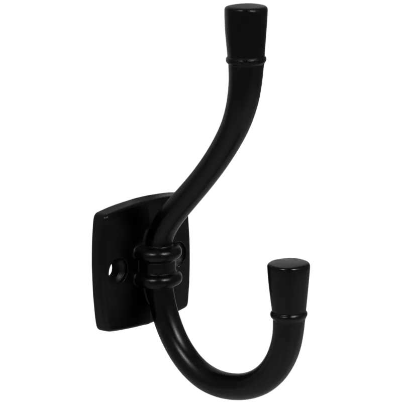 Double Coat Hook - 4-1/2 inch (115 mm) - Black