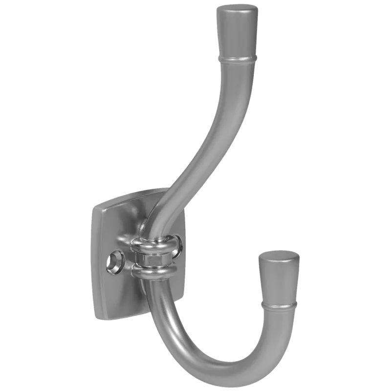 Double Coat Hook - 4-1/2 inch (115 mm) - Silver