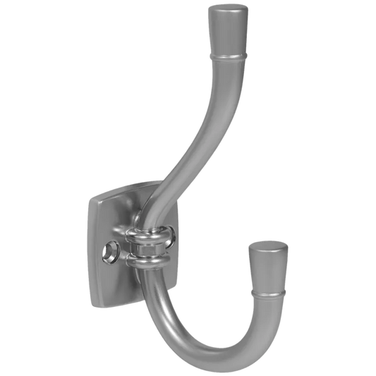 Double Coat Hook - 4-1/2 inch (115 mm) - Silver