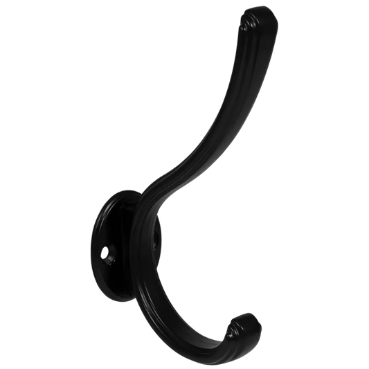 Double Coat and Hat Hook - 4-7/8 inch (124 mm) - Black