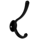 Double Coat and Hat Hook - 4-7/8 inch (124 mm) - Black