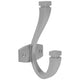 Double Coat Hook - 5 inch (128 mm) - Brushed Steel