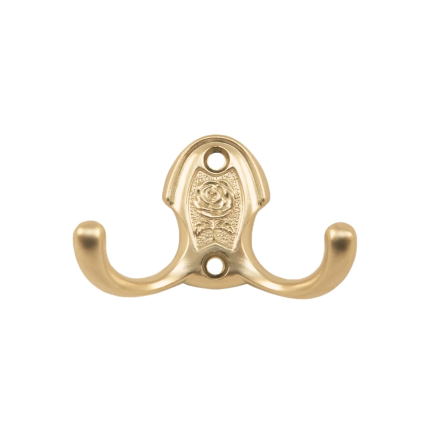 Double Coat Hook - 1-13/16 inch (46 mm) - Brass Finish
