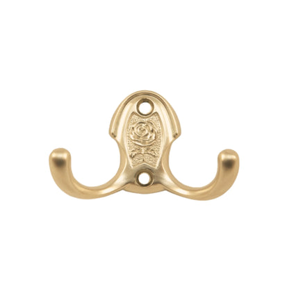 Double Coat Hook - 1-13/16 inch (46 mm) - Brass Finish