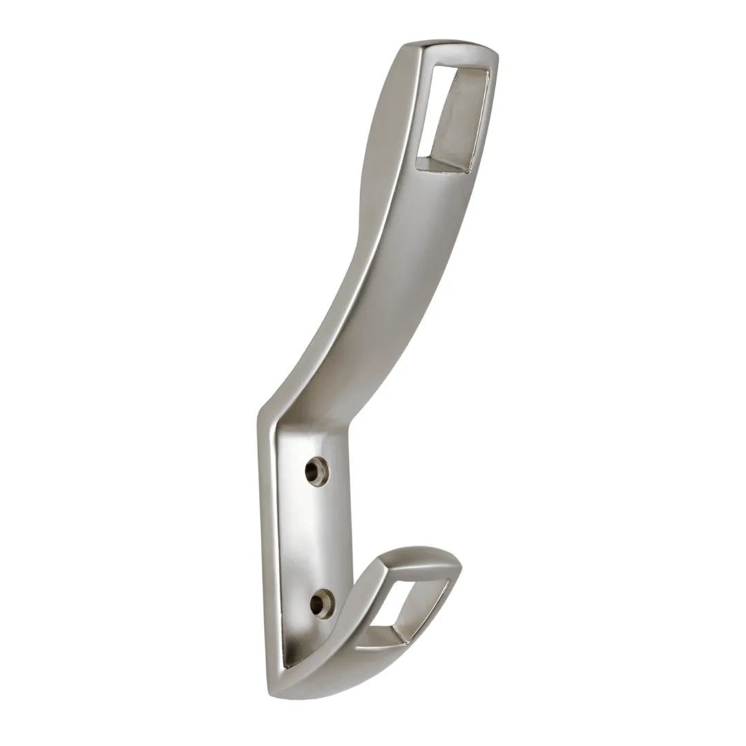 Modern Double Coat Hook - Vertical - Satin
