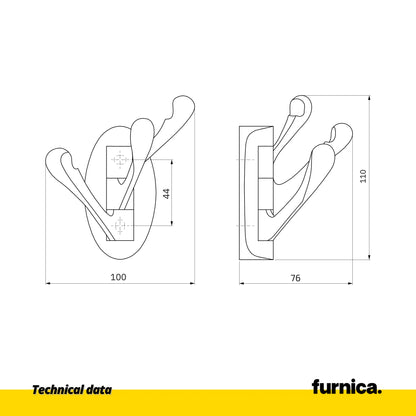 Modern Triple Wall Hook - Satin