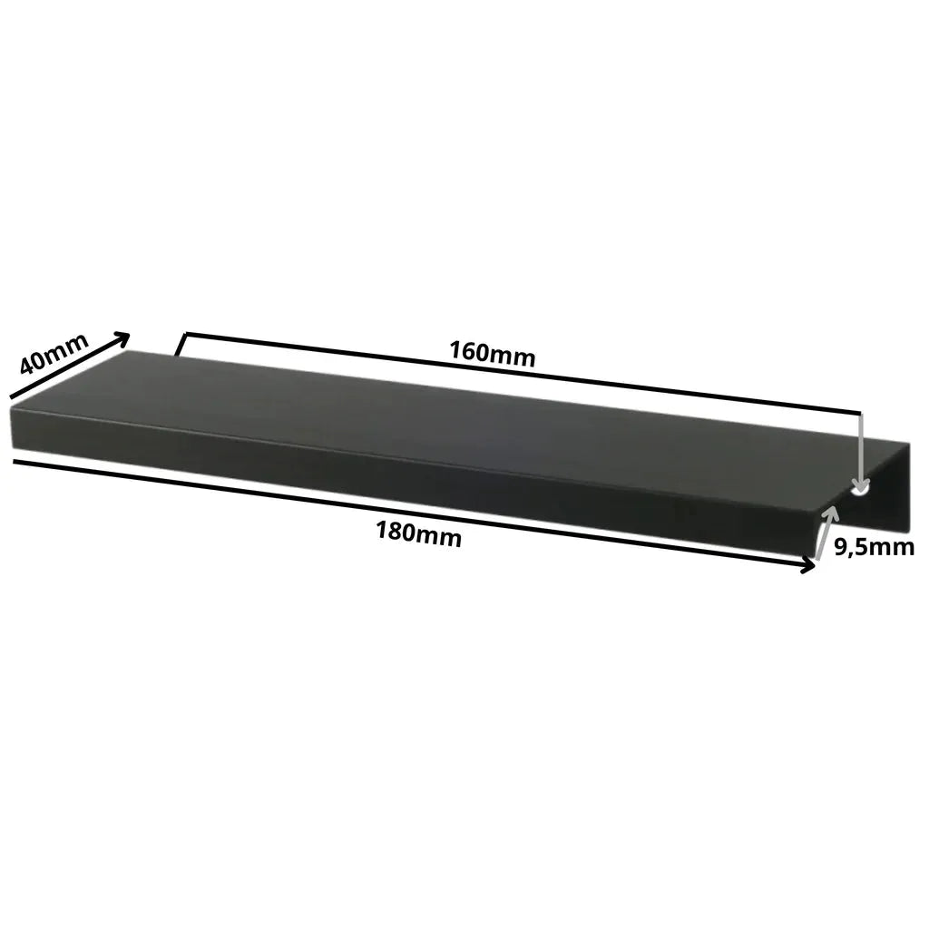 Edge Grip Round Profile Handle 6-5/16 inch (160 mm) Center-to-Center (7-1/16 inch / 180 mm Overall Length) - Matte Black