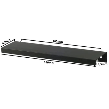 Edge Grip Round Profile Handle 6-5/16 inch (160 mm) Center-to-Center (7-1/16 inch / 180 mm Overall Length) - Matte Black