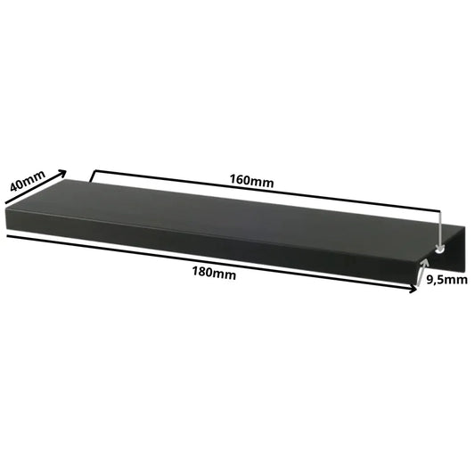 Edge Grip Round Profile Handle 6-5/16 inch (160 mm) Center-to-Center (7-1/16 inch / 180 mm Overall Length) - Matte Black