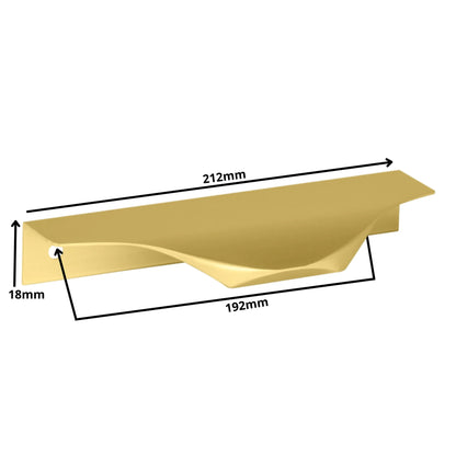 Edge Grip Round Profile Edge Pull 192mm cabinet handles (8-3/8 inch / 212 mm overall length) - Gold
