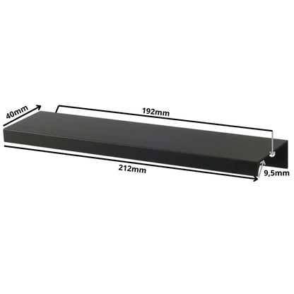 Edge Grip Round Profile 192mm Cabinet Handles (8-3/8 inch / 212 mm Overall Length) - Matte Black