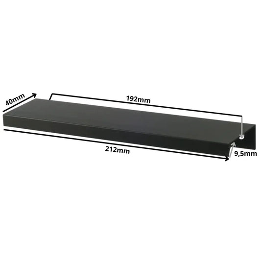 Edge Grip Round Profile 192mm Cabinet Handles (8-3/8 inch / 212 mm Overall Length) - Matte Black