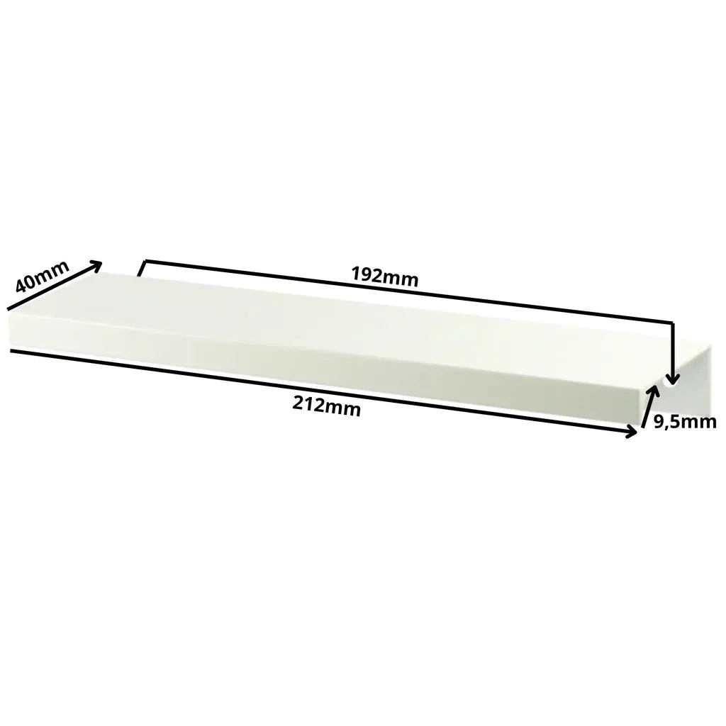 Edge Grip Round Profile Handle 192mm Cabinet Handles (8-3/8 inch / 212 mm Overall Length) - White