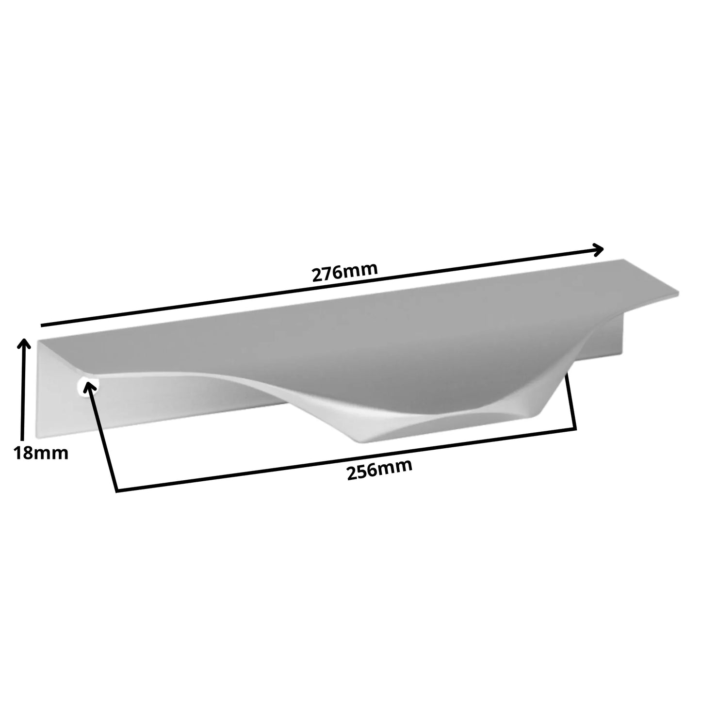 Edge Grip Round Profile Pull 10 inch / 256 mm (10-7/8 inch / 276 mm Overall Length) - Aluminum