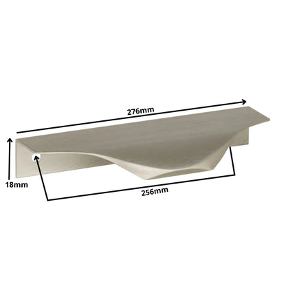 Edge Grip Round Profile Cabinet Pull 10-1/16 inch (256 mm) (10-7/8 inch / 276 mm Overall Length) - Brushed Stainless Steel