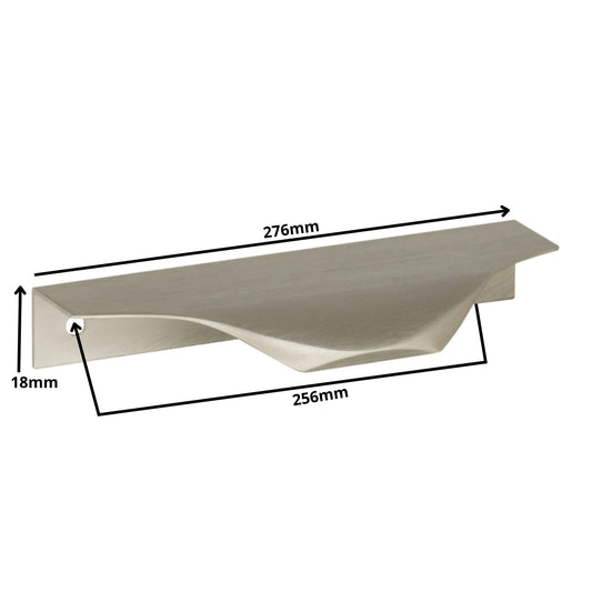 Edge Grip Round Profile Cabinet Pull 10-1/16 inch (256 mm) (10-7/8 inch / 276 mm Overall Length) - Brushed Stainless Steel