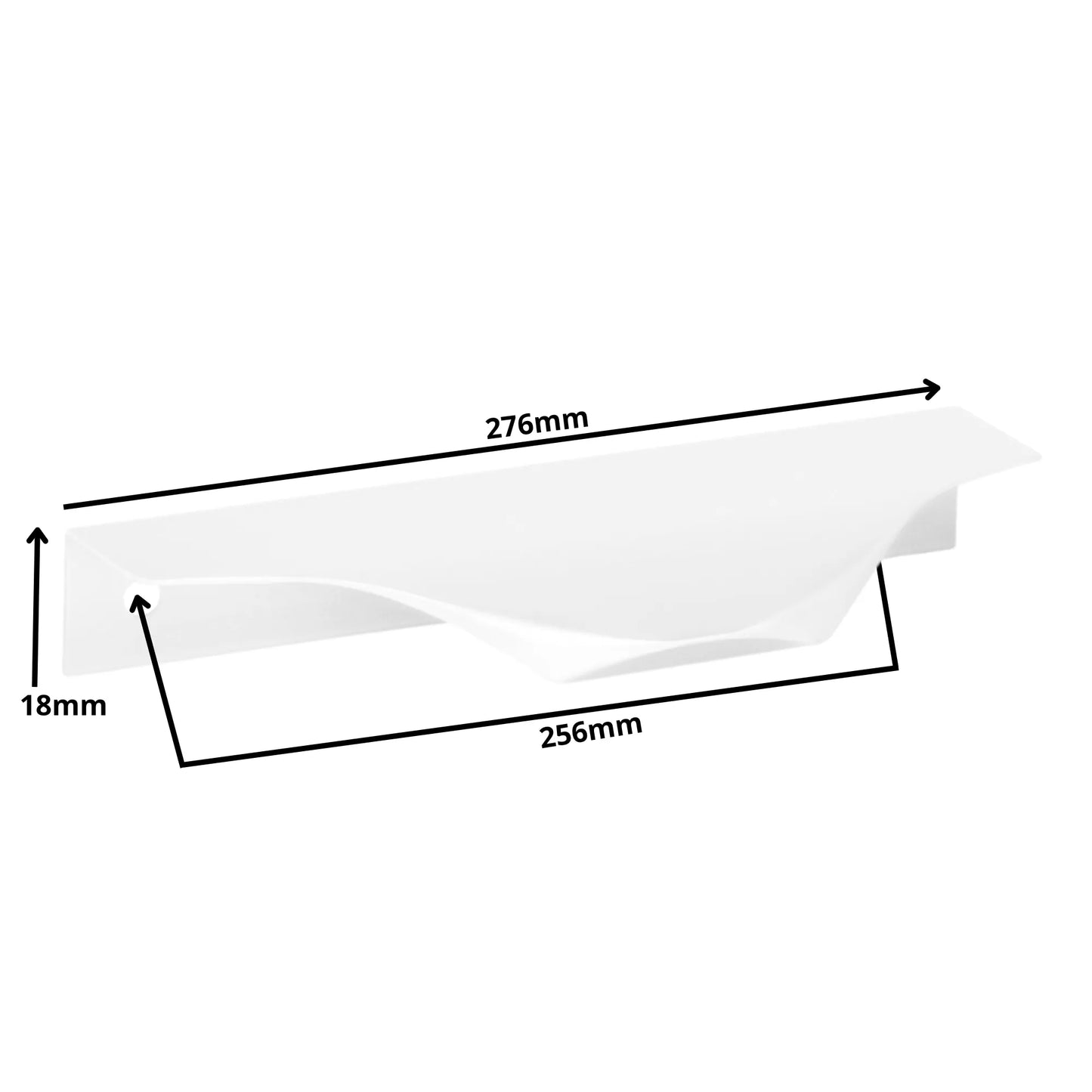 Edge Grip Round Profile Cabinet Pull 10-1/16 inch (256 mm) Center-to-Center (10-7/8 inch / 276 mm Overall Length) - White
