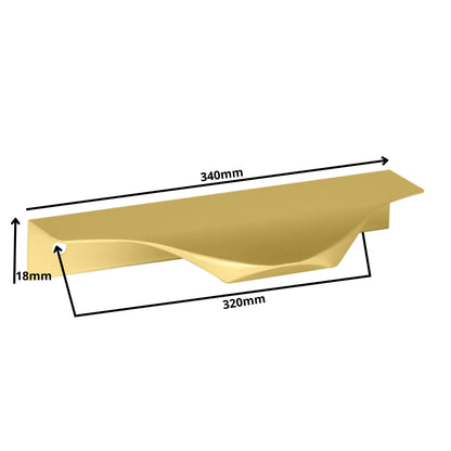 Edge Grip Round Profile Cabinet Handle 12-5/8 inch (320 mm) Hole Centers (13-3/8 inch / 340 mm Overall Length) - Gold