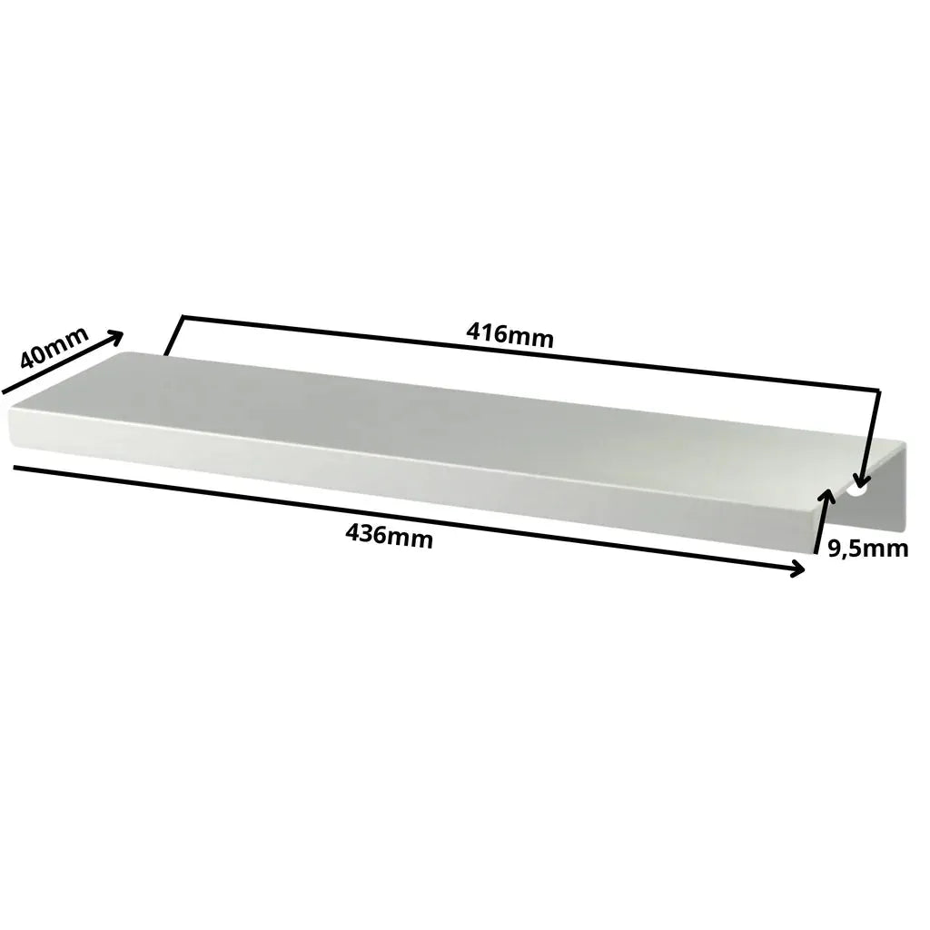 Edge Grip Round Edge Profile Metal Cabinet Pull 16-3/8 inch (416 mm) (17-3/16 inch (436 mm) Overall Length) - Electropolished