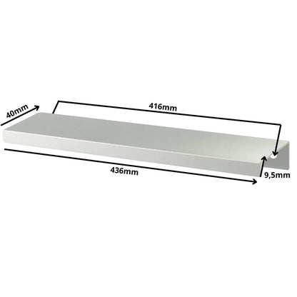 Edge Grip Round Edge Profile Metal Cabinet Pull 16-3/8 inch (416 mm) (17-3/16 inch (436 mm) Overall Length) - Electropolished