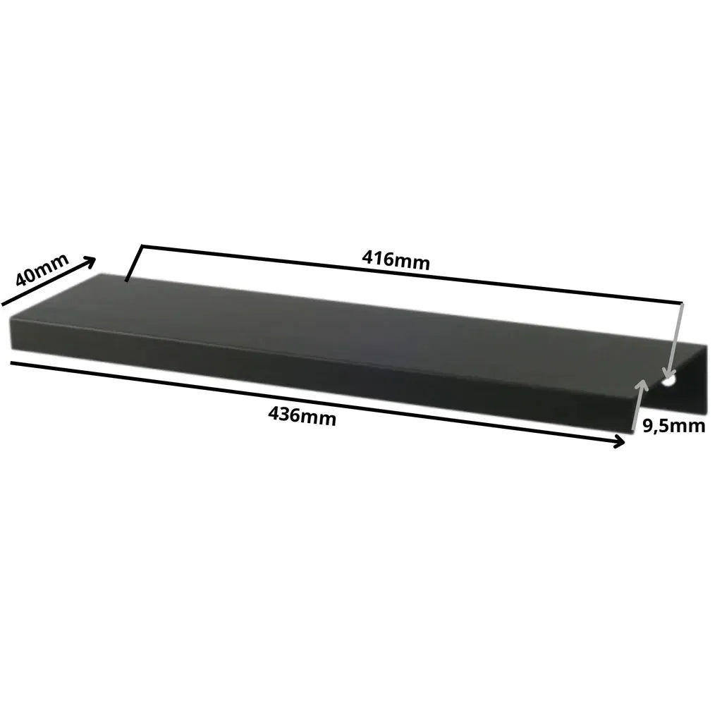 Edge Grip Round Profile Handle 16-3/8 inch (416 mm) (17-3/16 inch (436 mm) Overall Length) - Matte Black