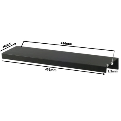 Edge Grip Round Profile Handle 16-3/8 inch (416 mm) (17-3/16 inch (436 mm) Overall Length) - Matte Black