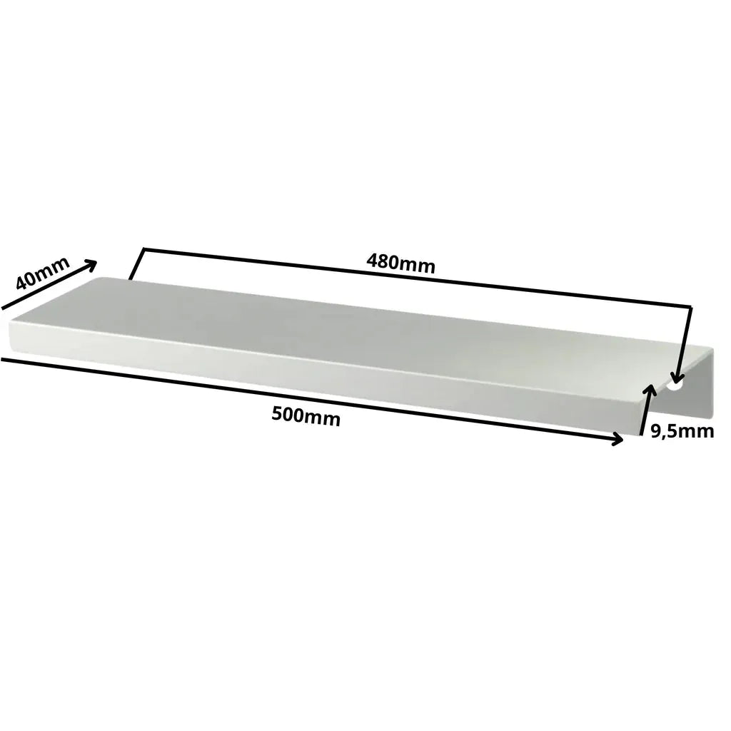 Edge Grip Rounded Profile Handle 18-7/8 inch (480 mm) (19-11/16 inch (500 mm) Overall Length) - Aluminum