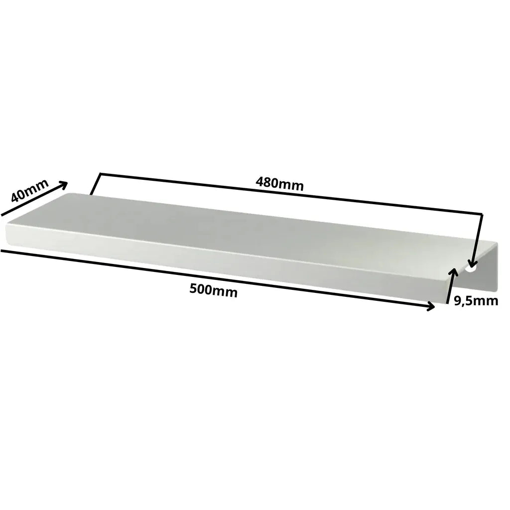 Edge Grip Round Profile Handle 18-7/8 inch (480 mm) C-C (19-11/16 inch / 500 mm Overall Length) - Electropolished
