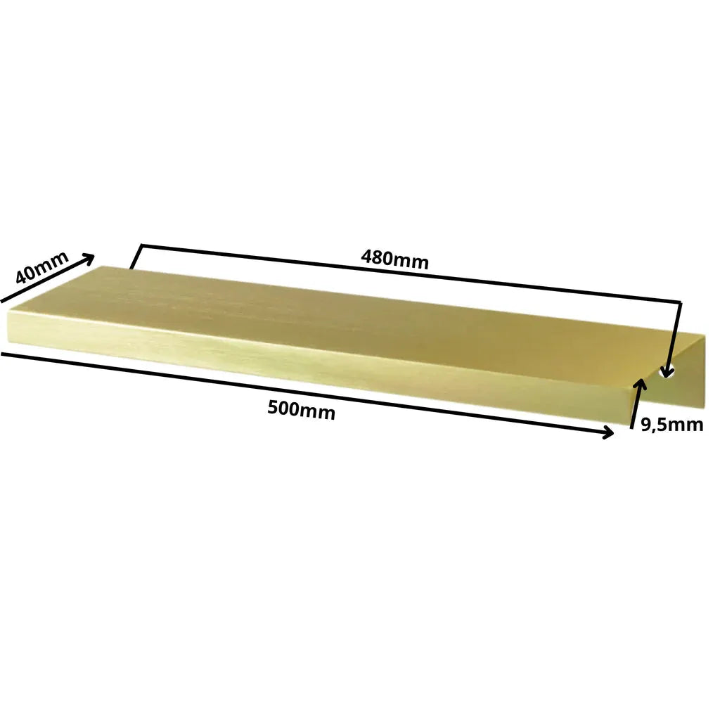 Edge Grip Round Profile Edge Pull 18-7/8 inch (480 mm) (19-11/16 inch / 500 mm Overall Length) - Gold