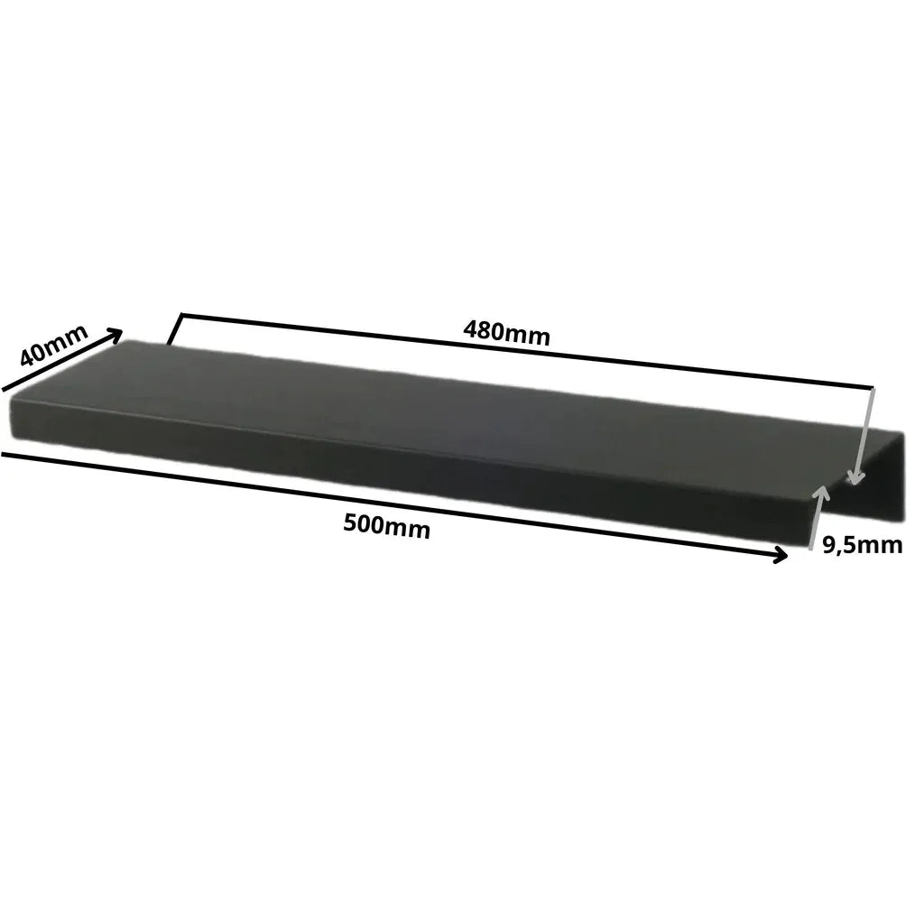 Edge Grip Round Profile Handle 18-7/8 inch (480 mm) (19-11/16 inch (500 mm) Overall Length) - Matte Black