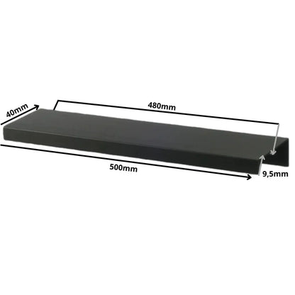 Edge Grip Round Profile Handle 18-7/8 inch (480 mm) (19-11/16 inch (500 mm) Overall Length) - Matte Black